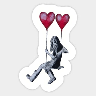 Low Poly Banksy Girl Sticker